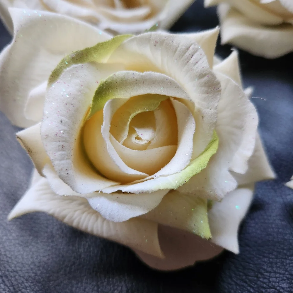 Wedding Bridal Large Faux Rose Clip Set